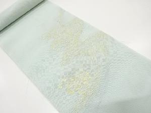 アンティーク　紗　流水模様織り出し　名古屋帯地反物